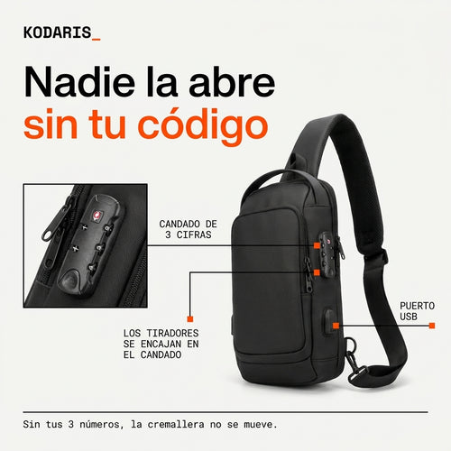 Bandolera antirrobo negro